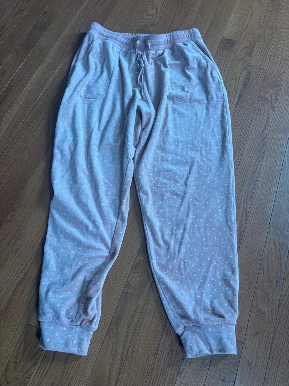 Three Dots Women Large Pink Dot Jogger Pants. Cozy!